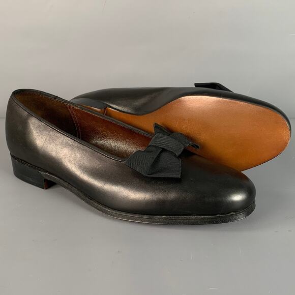 PAUL STUART x GRENSON Size 6.5 Black Leather Bow Loafers - Picture 5 of 9